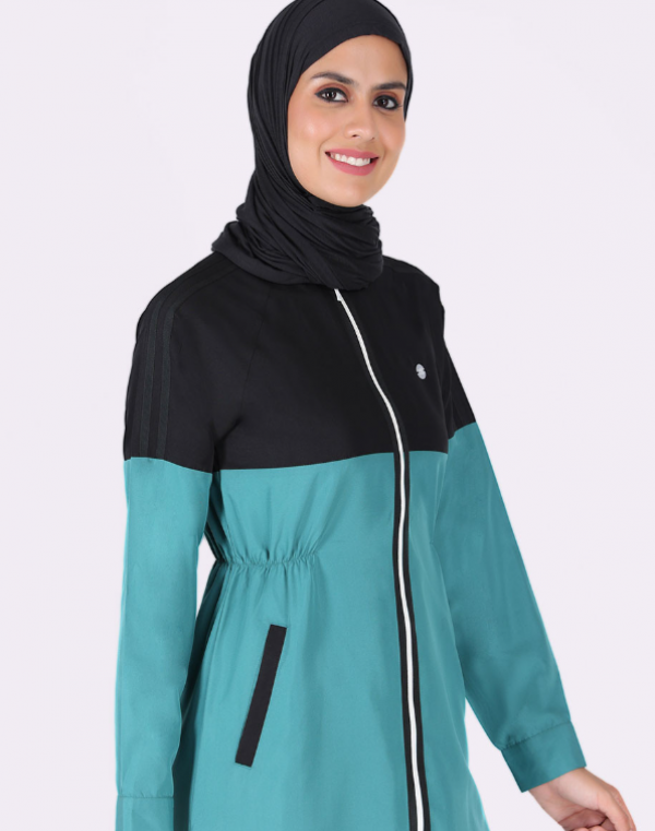 Hijab dengan ritsleting di bagian depan